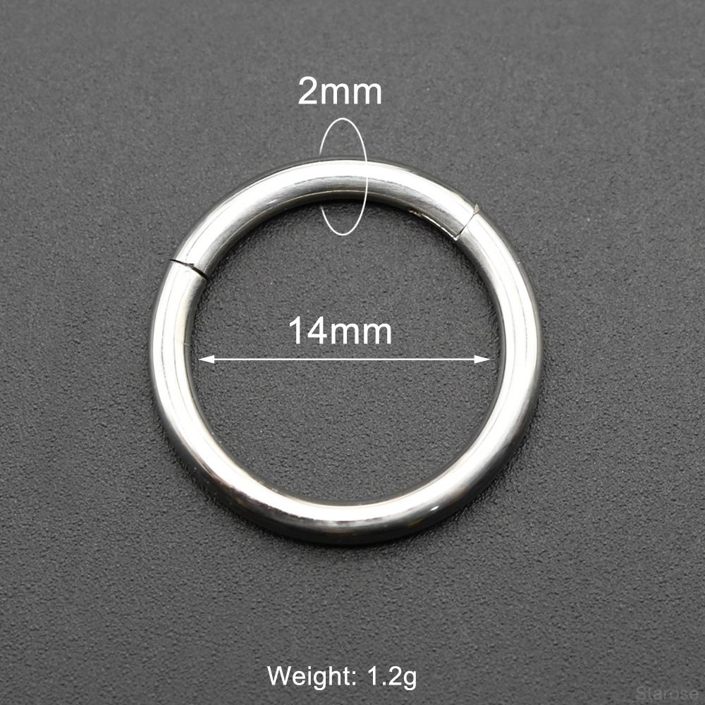 Smooth Hinged Stainless Steel Segment Hoop Ring 00G Large Size Septum Clicker BCR PA Piercing Nose Ring Ear Stretcher Weights