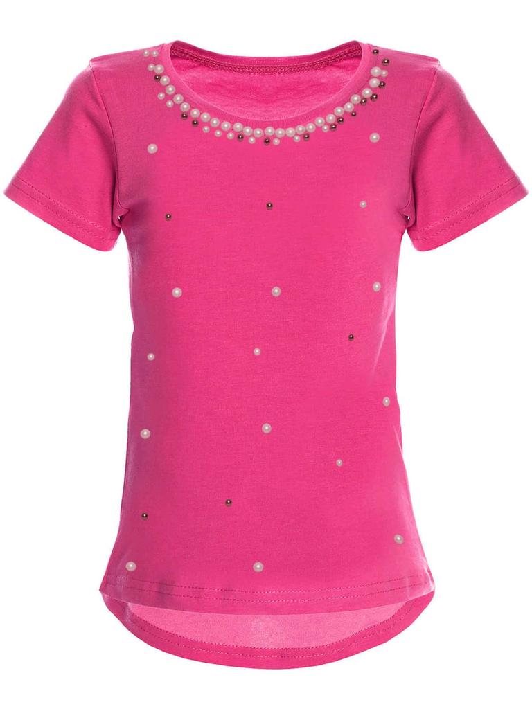 Girls T-shirt with Faux Pearls