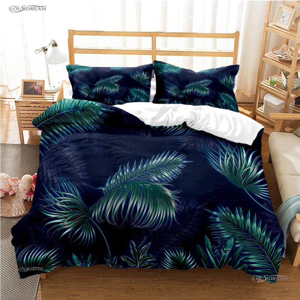 Tropical Leaf Casal All Season Duvet Cover Comforter Bedding Sets Soft Quilt Cover and Pillowcases Boys Single/Double/Queen/King