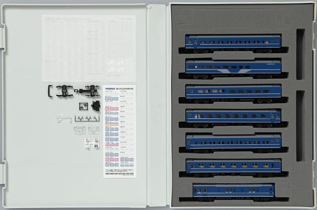 TOMIX N Gauge JNR 24 Series 25 100 Type Hayabusa Set 98802 Railway Model Passenger Car