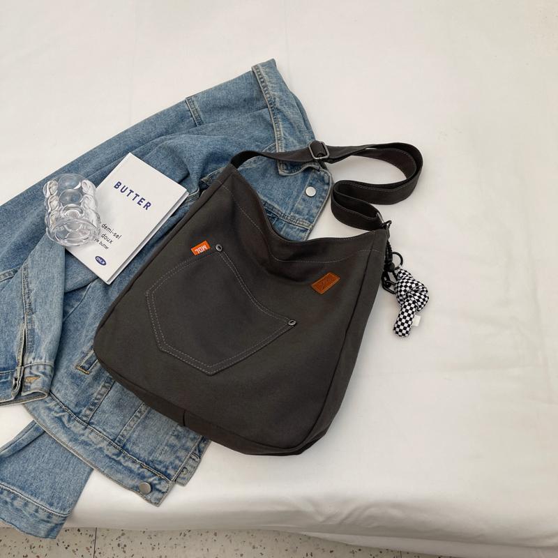 Холщовая сумка женская большая вместительная сумка через плечо сумка-ведро большая сумка