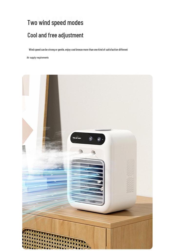 (New) Mini Portable Desktop Air Conditioner Fan - Compact Cooling for Dorms and Students