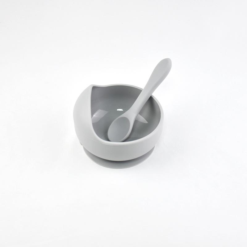 Силиконовая детская миска для самокормления, тренировочная миска-улитка для младенцев, набор с присоской против падения, с набором ложек, детская посуда для кормления