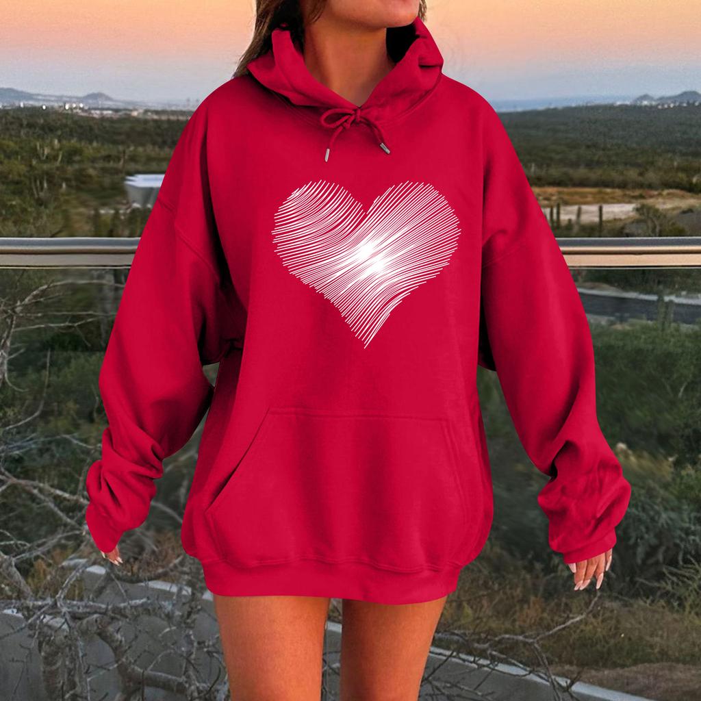 Женский свободный удобный повседневный модный свитшот с капюшоном и длинными рукавами с принтом персонажа