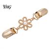 Hollow Flower Clips Cardigan Sweater Clip, Vintage Women Clothing Clip with Waist Tightener Faux Pearl, Cincher for Dress Shawl Pants