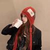 Long Tassels Knit Beanies Wool Ear Protection Hat Retro Crochet Knitted Hat  Winter