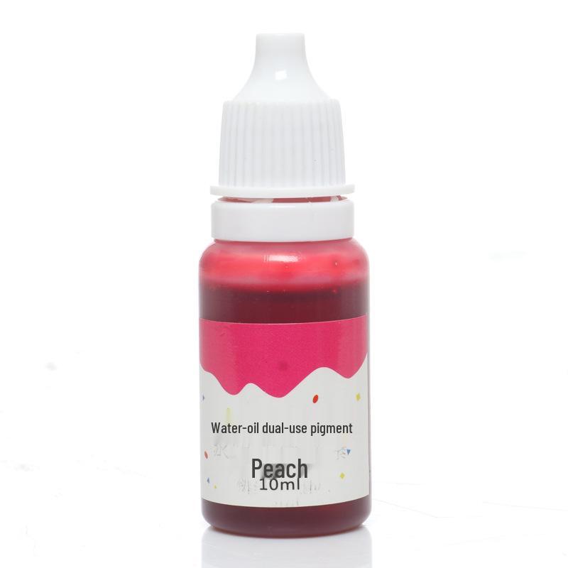 12-Color Dual-Use Oil-Water Pigments for Baking & DIY Soap/Lipstick, High Concentration, 10ml