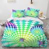 3D Печать Абстрактный Психоделический Вихрь Комплект Пододеяльника Синий Зеленый Полосатый Для Подростков Постельное Белье Комплект Художественный Чехол для Одеяла Кинг Размер Квин