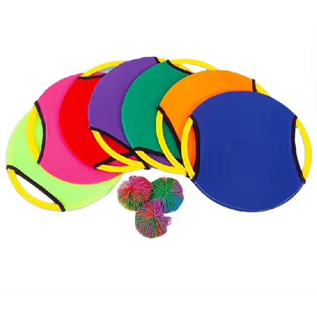 Bouncing Circle Throwing Training Toys Kids Adult Outdoor Interactive Cooperative Games Racket Catch Elastic Paddle Ball Fun Gam 6