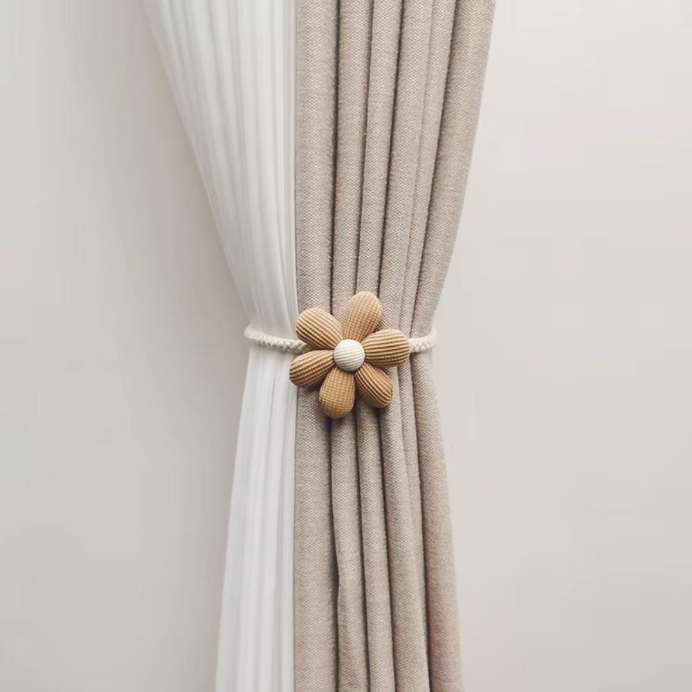 Flower Shape Curtain Elastic Buckle Strap Magnetic Buckle Window Curtain Buckles Home Decor