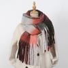 Winter Female Lattice Imitation Cashmere Scarf for Women Thick Warm Pashmina Bufanda Shawl Rainbow Tassel Echarpe Poncho Stoles