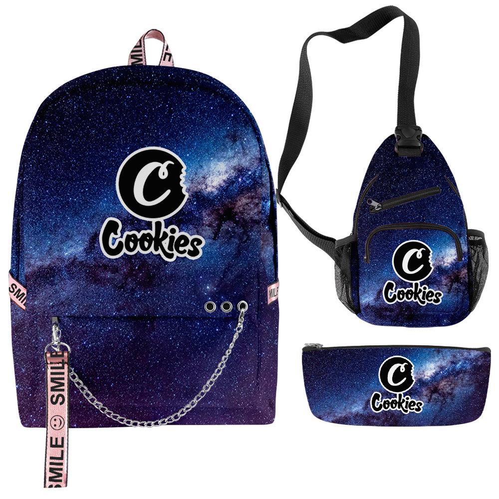 Cook 3D Digital Color Printing Set Oxford Cloth Waterproof Backpack Student Bag