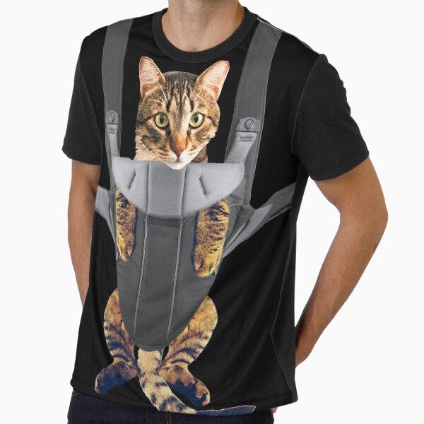 Cat in a Baby Carrier Graphic T-Shirt