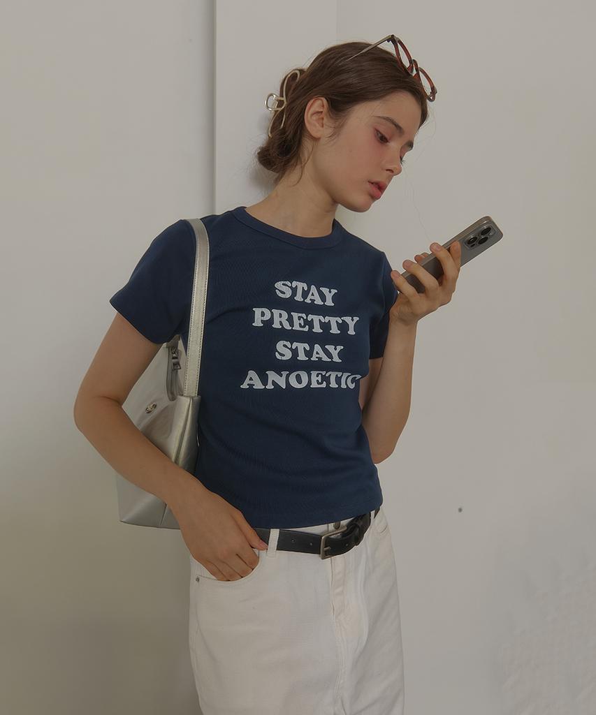ANOETIC Футболка Anc Stay Pretty_Темно-синий