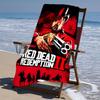 Пляжное полотенце с принтом Red Dead Redemption 1 - мягкое, впитывающее, быстросохнущее, можно стирать в машине - идеально для плавания, кемпинга, купания