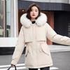 Хлопковая куртка, Зимняя одежда, Новая пуховая хлопковая куртка, Женская, Средней длины, Корейская версия, Свободного кроя большого размера, Хлопковая куртка Куртка Куртка