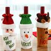 Colorful Snowman Santa Claus Champagne Package Dinner Table Decor Christmas Wine Bottle Cover Bag