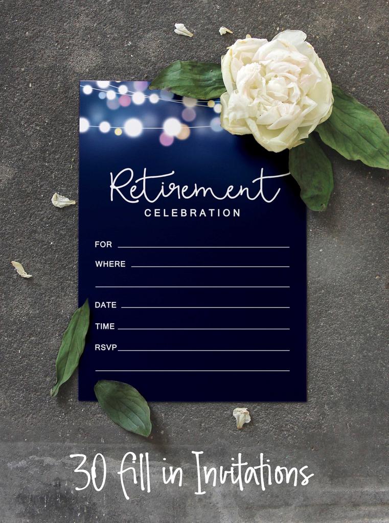 Inkdotpot Упаковка из 30 приглашений «Присоединяйтесь к нам» с конвертами, пригласительные открытки на вечеринку по случаю выхода на пенсию, принадлежности для вечеринок в стиле «Заполняй в». 5 X 7 дюймов