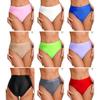 Женские глянцевые гладкие трусы, однотонные трусы, нижнее белье, купальники