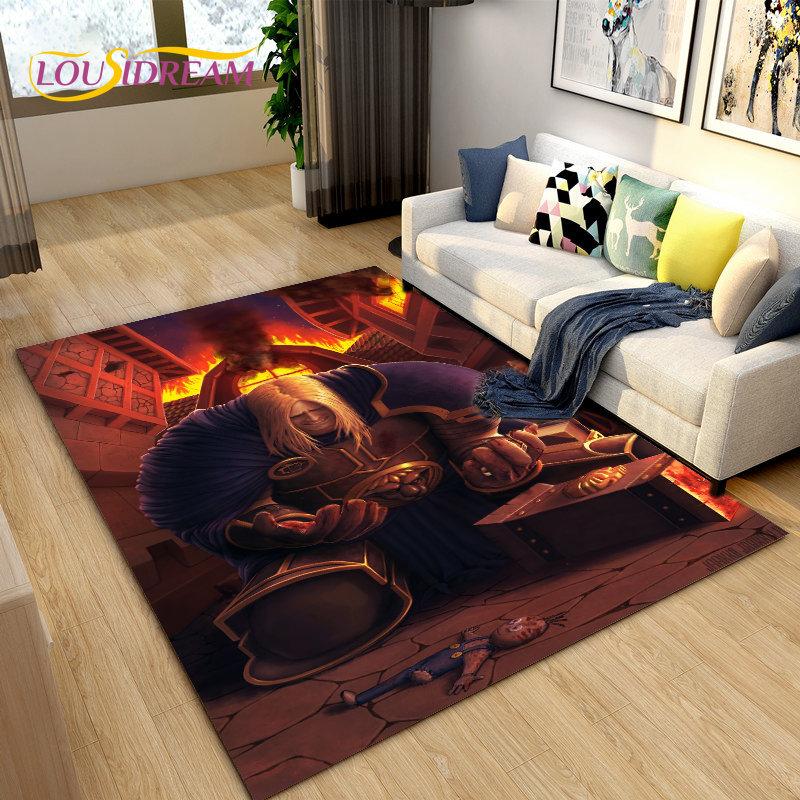 3D World of Warcraft , WOW Game Area Rug Large ,Carpet Rug for Living Room Bedroom Sofa Doormat Decoration ,Kids Non-slip Floor Mat