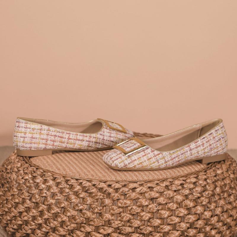 Мягкая подошва, не вызывающая усталости, женская обувь, удобная и универсальная, плоская обувь, квадратная пряжка, повседневная универсальная обувь, толстые каблуки, одинарные туфли