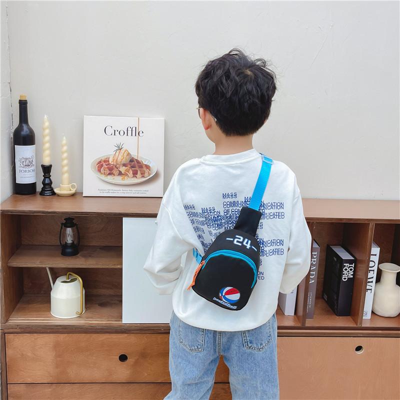 Trendy Cartoon Kids Backpack Stylish Canvas Crossbody Bag For Boys And Girls