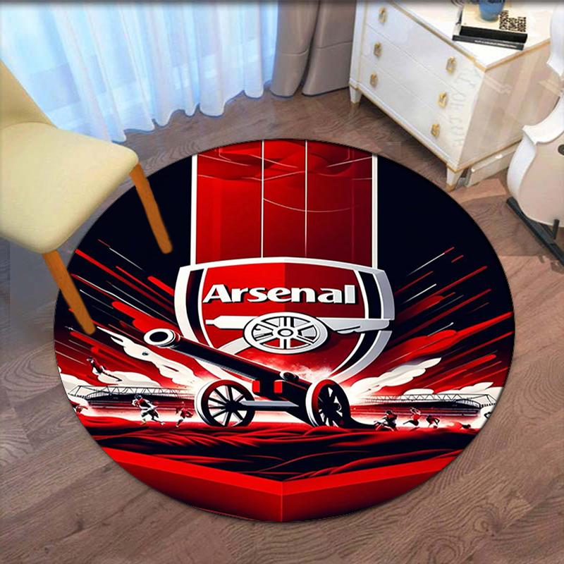 Arsenal Football Club Printed Round Rug Carpet Chair Rug Area Rug Entryway Doormats,for Office Chair Living Room Bedroom Kitchen Room.
