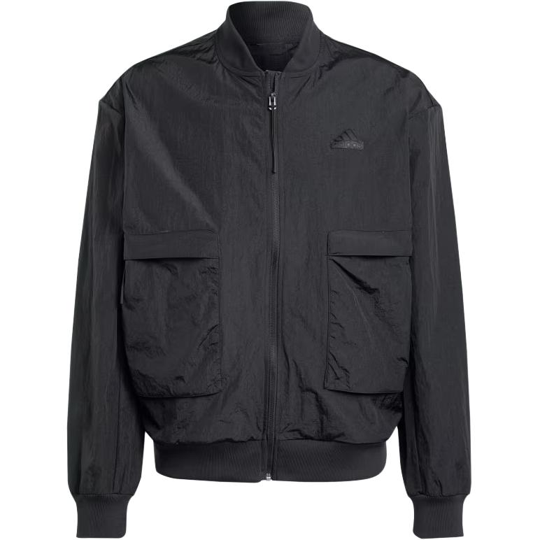 adidas Мужская тканая куртка City Escape Premium с молнией и воротником-стойкой, коричневая, IY1505
