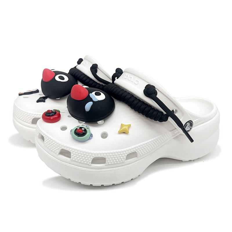 Crocs Классические платформенные клоги из ЭВА, девчачий стиль, милые, крутые, простые, универсальные, обувь с отверстиями, женские, белые