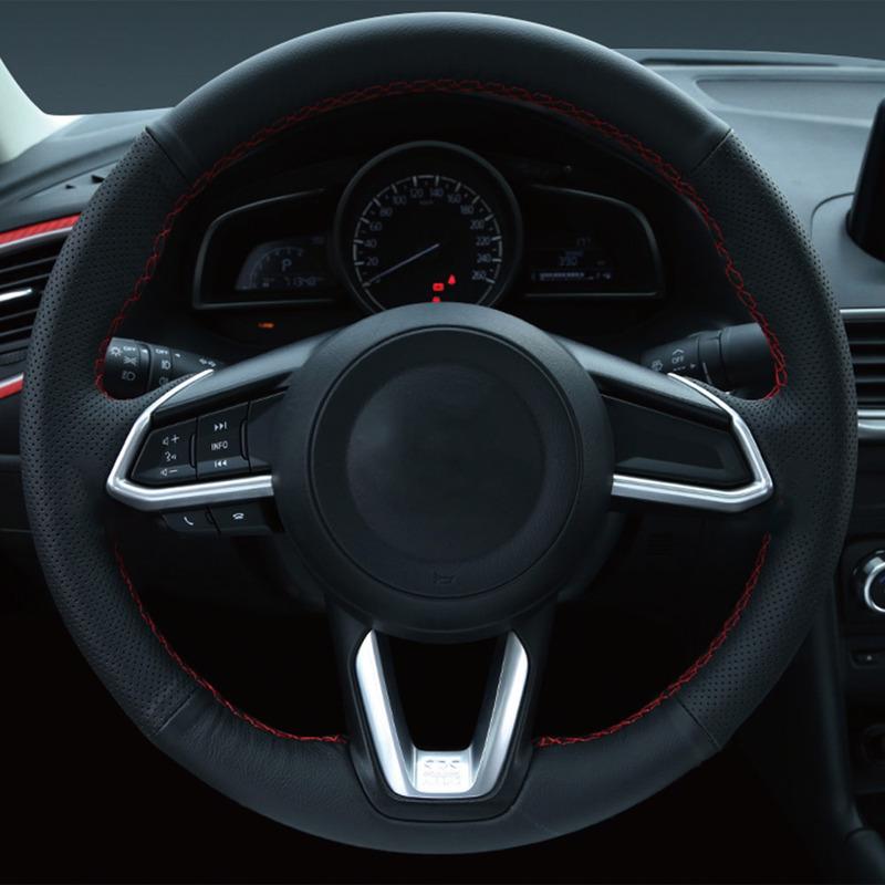 For Mazda CX-3 CX3 2017 2018 Car Styling Stick Cover Steering Wheel Button Switch Kit Trim Frame Panel Trim