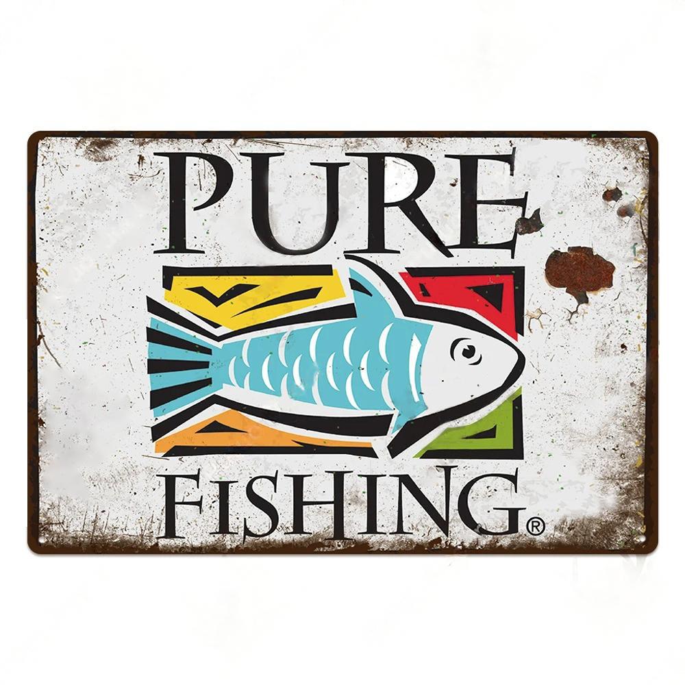 Fishing Gear Posters Vintage Metal Tin Signs Decor Retro Plaque Metal Plate Home Wall Art Room Decoration For