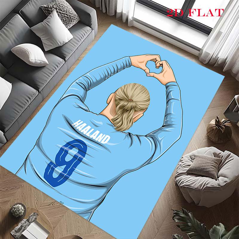 Erling Haaland Force Poster Carpet Rug for Living Room Bedroom Home Sofa Decoration,Kids play Nonslip Floor Mat