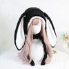 Japanese Loppy Bunny Eared Rabbit Cap Lolita Girl Earmuffs Cap Sweet Cute Rabbit Ears Plush Warm Winter Fleece Hats