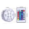 Работающие от батареек 10 светодиодов RGB Светодиодные погружные фонари Подводный ночник Садовые фонари для бассейна для свадебной вечеринки Ваза Чаша
