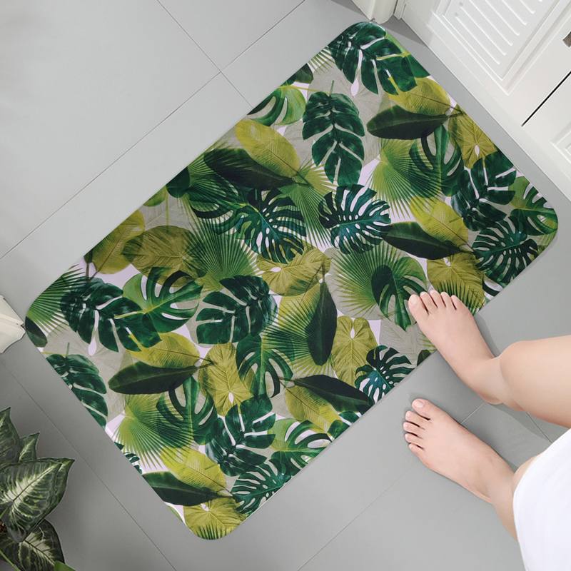 Тропический пальмовый лист кактуса Монстера украшение кухонные дверные коврики 50x80 бархатный ковер коврик для ванной комнаты противоскользящий коврик