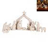 Wooden Nativity Scene Mini Wooden Nativity Scene Set Nativity Scene Decorations  Home Decor