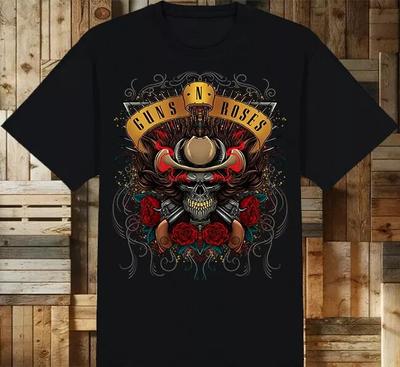 Guns N' Roses Рок-группа Черная Унисекс S-4XL Репринт Унисекс Футболка