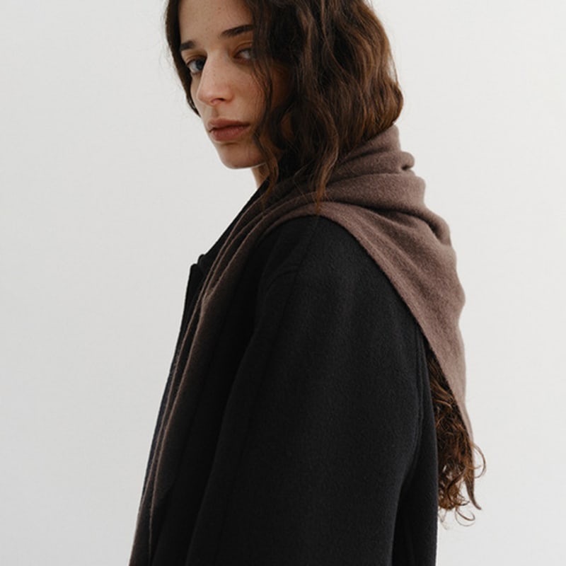 Dunst for WOMEN CASHMERE LAYERED MUFFLER DARK BROWN_UDMU5F105W3