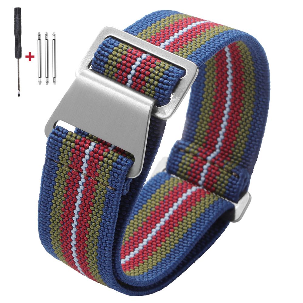 French Military Parachute Comfortable Elastic Nylon Watch Band 18mm 20mm 22mm for Seiko for Tudor for Rolex Strap Sport Bracelet