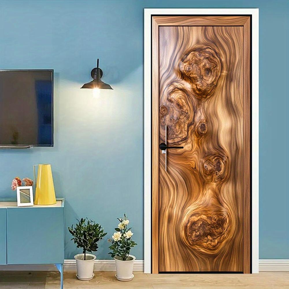3D Door Decoration Stickers Vibrant Abstract Wood Wallpaper For Living Room Home Decor Bedroom Art Decals