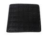 Inden bifold wallet 2003 bill compartment C black deerskin x black lacquer unusual checkered pattern [Indenya]
