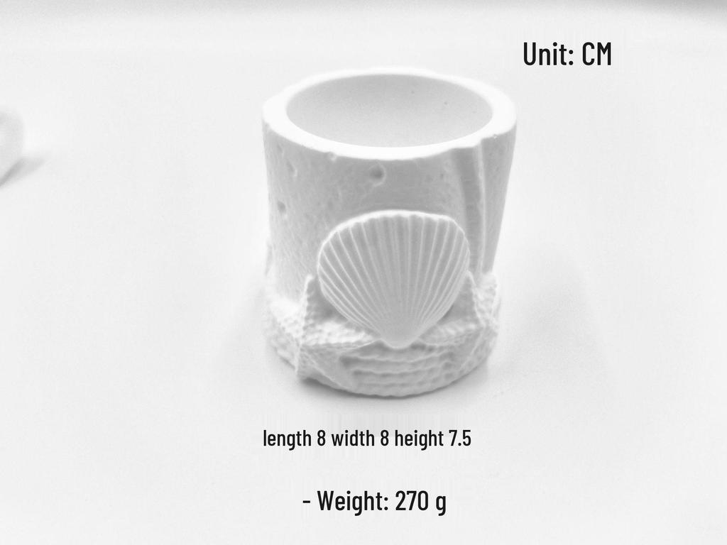 Seashell & Moon Scented Candle Holder and Decorative Tray