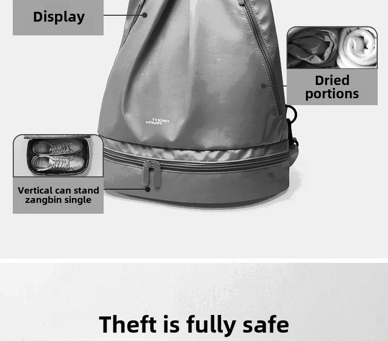 Waterproof Fitness Bag with Wet/Dry Separation, Unisex Swimming & Beach Backpack, Portable Sports Equipment Small Bag.