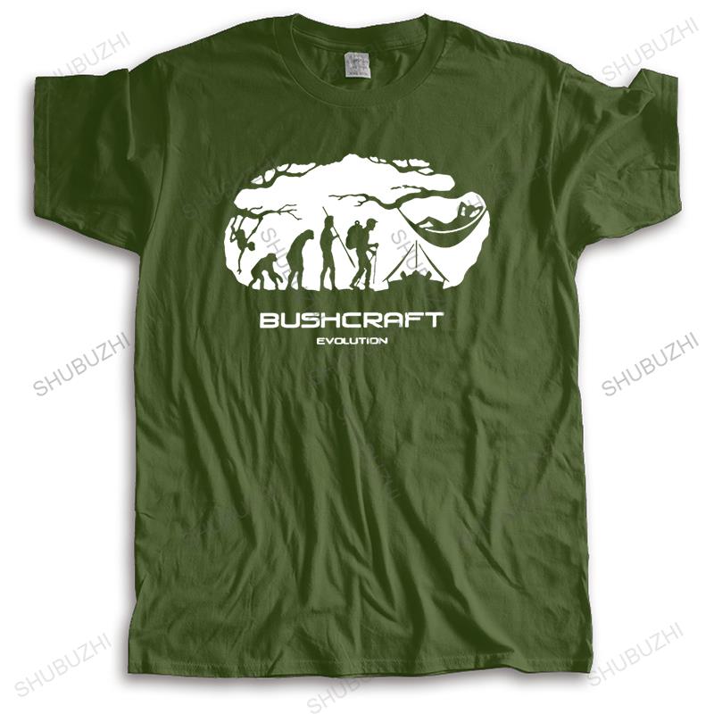 Bushcraft Survival Hammocking Evolution T-shirt Men Cotton Camping Mountain Travel Wild Tee Tops Short Sleeve Urban Tshirt Merch