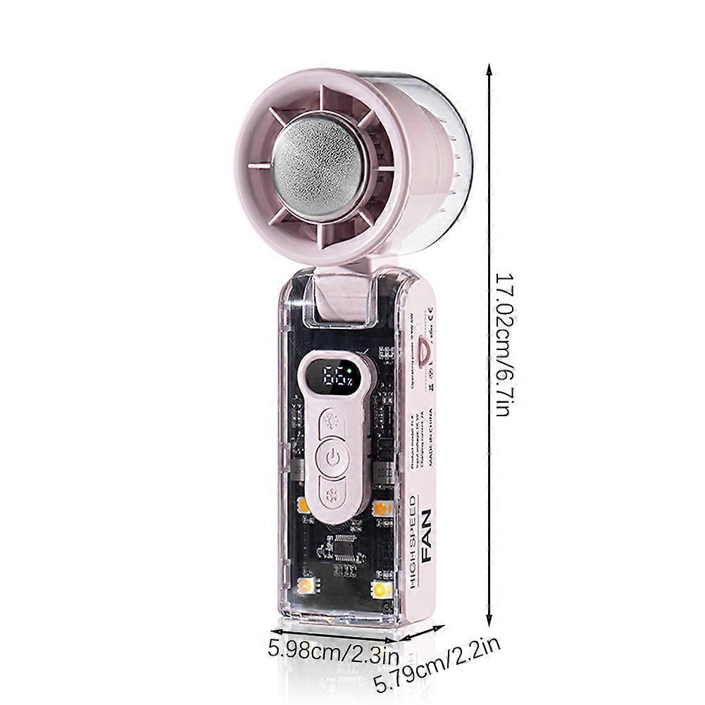 Icerush Turbo Handheld Fan with Ice Plate 100 Speeds LED Foldable Portable Cooling Fan for Outdoor Travel