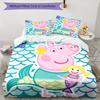 3pcs Peppa Pig2 pattern bedding set duvet cover set includes duvet cover &pillowcases, perfect all season bedroom decoration & gift