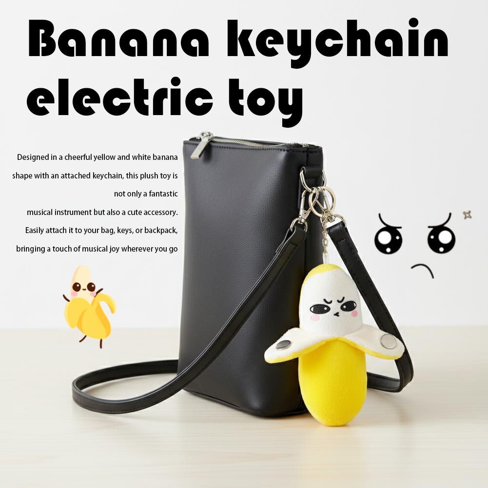 Banana Plush Toy Pendant Keychain Rhythm Piano Interactive Toy Creative Touch Doll Dual-Player Activity Friend/Party Toys