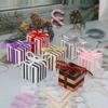 50PCS European New Candy Box Square Happy Candy Box Striped Box, Wedding Birthday Party Sugar Box