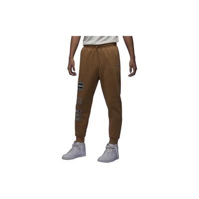 Трикотажные штаны Jogger Knit со шнуровкой и принтом, мужские низы, темно-коричневые, FN4620-231