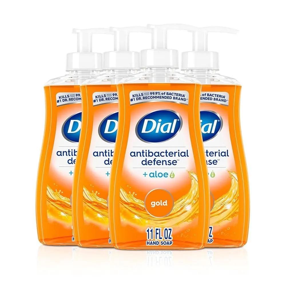 Dial Hand Soap 325ml 4-Pack Gold Dial Antibacterial Defense Liquid Hand Soap + Aloe, Gold Scent, 11 Fl Oz